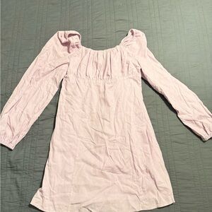 Light Pink Long Sleeve Babydoll Dress